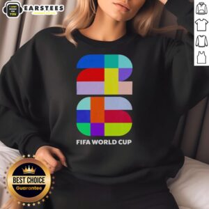 Alt Text: Awesome FIFA 2026 World Cup Colour Logo Emblem Sweatshirt showcasing vibrant design and sports fan style.