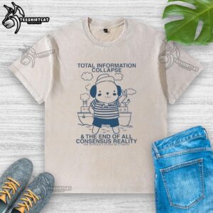 Original Total Information Collapse t-shirt design featuring a bear, perfect for expressing unique style and individuality.