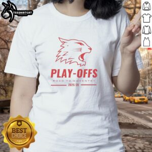 Nice The Bespoke Guardians Swindon Wildcats Play-Offs Road to Coventry Ladies Tee showcasing team spirit and pride.