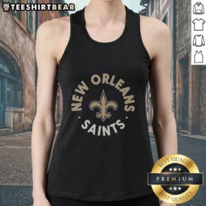 Stylish Top New Orleans Saints circle tank top featuring team logo, perfect for game day or casual wear.