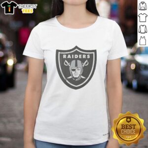 Original Las Vegas Raiders Rivet Logo Ladies Tee featuring a stylish design for female fans of the Raiders.