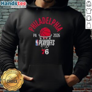 Hot Philadelphia 76ers 2026 Playoffs hoodie featuring vibrant design, perfect for NBA fans and basketball enthusiasts.
