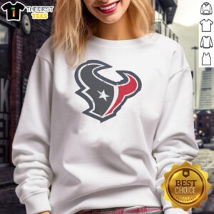 Stylish Houston Texans rivet logo sweatshirt, perfect for fans showcasing team spirit and comfort.