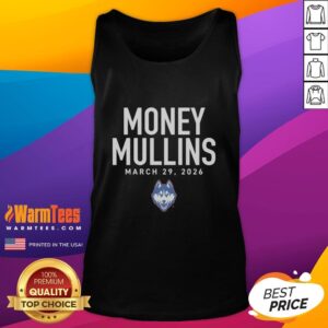 Hot Money Mullins UConn Huskies 2026 tank top featuring bold graphics and a stylish design for fans.