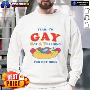 Awesome Yeah I'm Gay sweatshirt featuring a fun hot dog design, perfect for pride events and casual wear.
