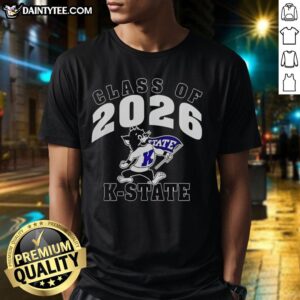 Premium NCAA K-State Wildcats Class of 2026 T-Shirt featuring vibrant team colors and logo, perfect for Wildcats fans.