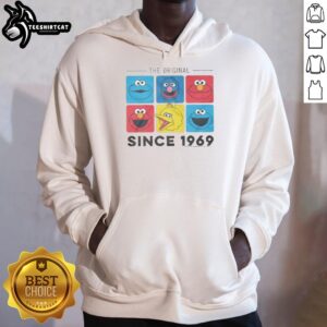 Nice Sesame Street The Original Characters Since 1969 Hoodie featuring iconic characters in vibrant colors.