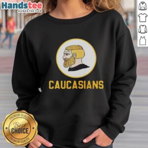 Alt Text: Official Yes Chad Caucasians logo sweatshirt featuring a bold graphic design on a comfortable fabric.