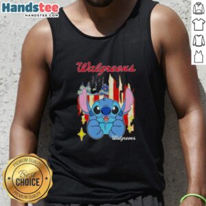 Alt Text: Stylish Walgreens USA flag tank top with nice stitch detailing, perfect for summer casual wear.