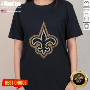 Good New Orleans Saints Rivet Logo Ladies Tee featuring stylish design and team colors for female fans.
