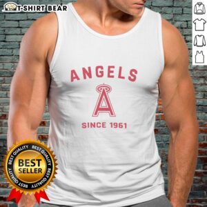 Alt Text: Official Los Angeles Angels Cooperstown Duster Tank Top featuring team logo and stylish design for fans.