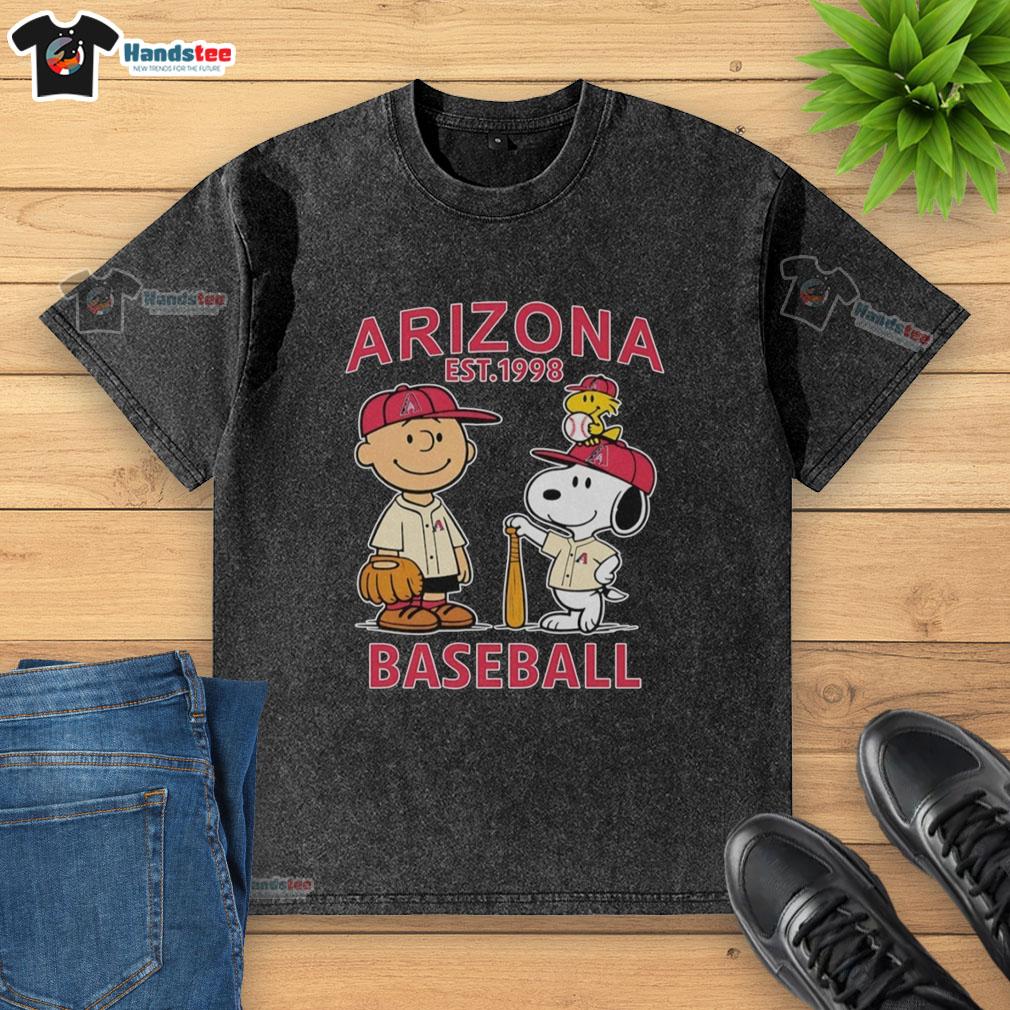 cute-charlie-brown-snoopy-and-woodstock-with-arizona-diamondbacks-baseball-jersey-est-1998-washed-t-shirt Cute Charlie Brown Snoopy And Woodstock With Arizona Diamondbacks Baseball Jersey Est 1998 T-Shirt - Image 6