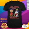 Alt Text: Cute Charlie Brown, Snoopy, and Woodstock in Atlanta Braves baseball jersey Est 1961 t-shirt design