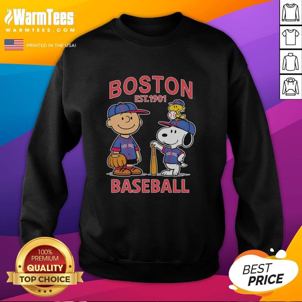 cute-charlie-brown-snoopy-and-woodstock-with-boston-red-sox-baseball-jersey-est-1901-sweatshirt Alt Text: Cute Charlie Brown, Snoopy, and Woodstock wearing Boston Red Sox baseball jersey sweatshirt, established 1901.