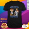 Alt Text: Cute Charlie Brown, Snoopy, and Woodstock wearing New York Mets baseball jersey T-shirt, Est 1962 design.