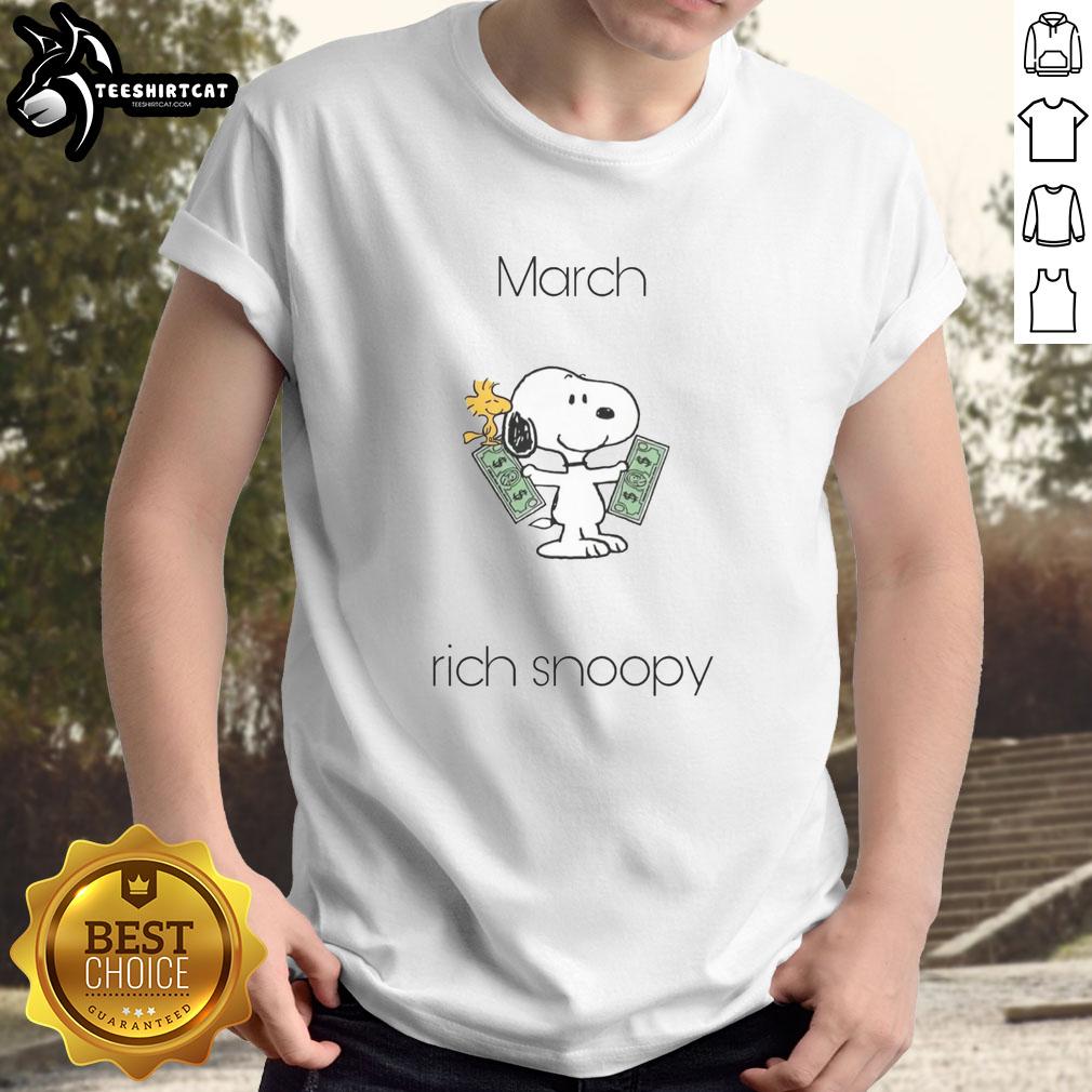 cute-march-rich-snoopy-woodstock-t-shirt-1 Alt Text: Cute March Rich Snoopy Woodstock T-Shirt featuring vibrant graphics of Snoopy and Woodstock on a stylish tee.