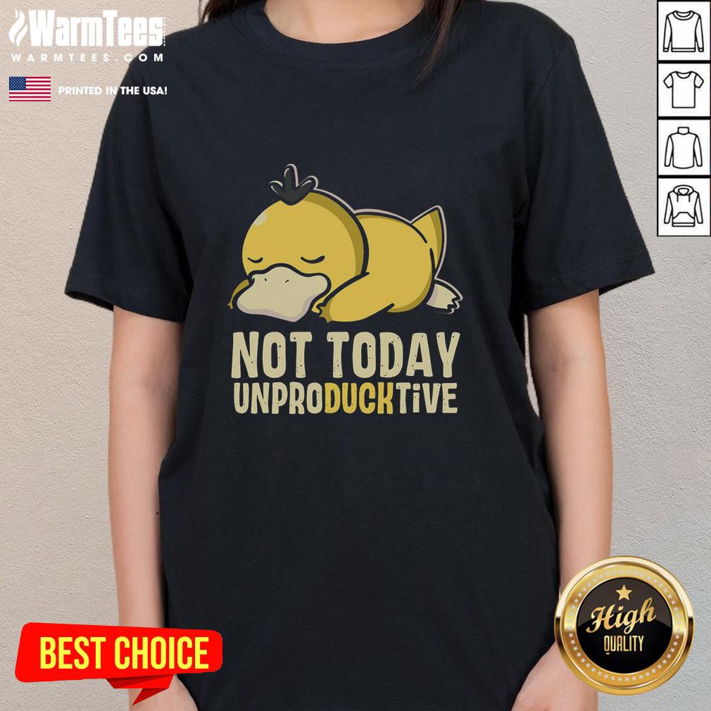 cute-not-today-unproducktive-pokemon-psyduck-ladies-tee Alt Text: Cute Psyduck graphic on a 'Not Today' unproductive ladies tee, perfect for casual Pokmon fans.