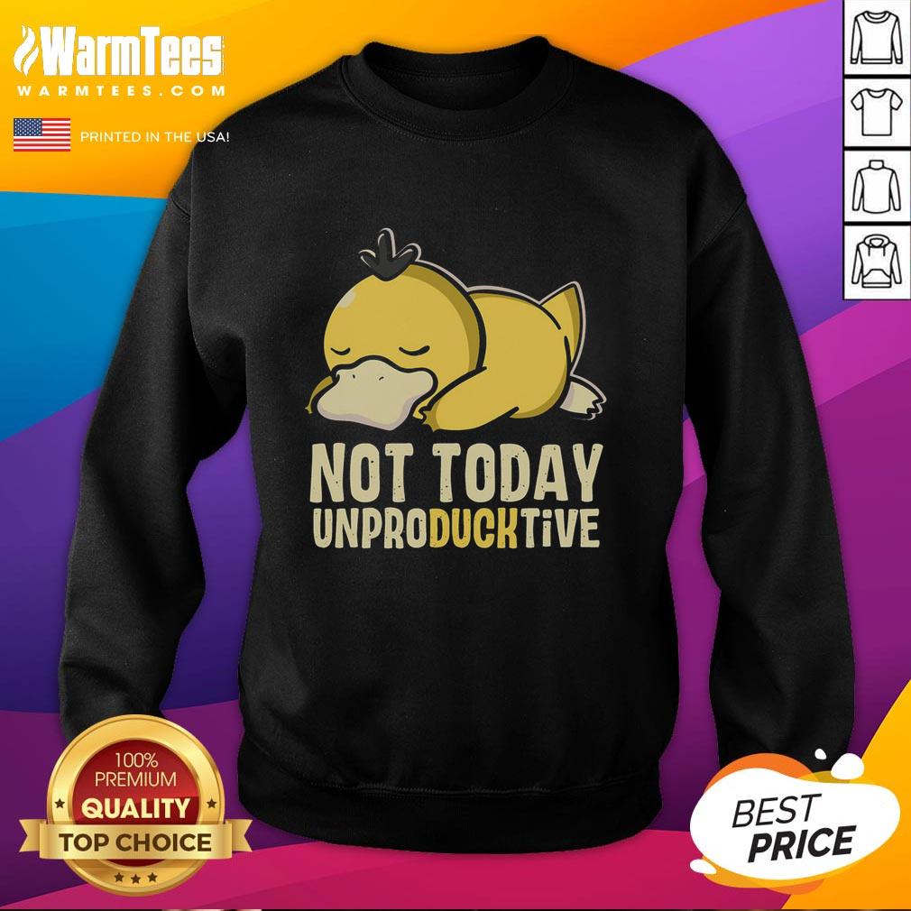 cute-not-today-unproducktive-pokemon-psyduck-sweatshirt Cute Not Today Unproductive Pokemon Psyduck Sweatshirt featuring a playful Psyduck design in vibrant colors.