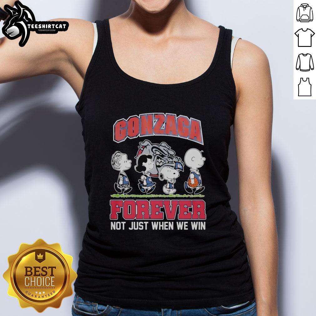 cute-peanuts-characters-x-gonzaga-bulldogs-nba-forever-not-just-when-we-win-tank-top Alt Text: Cute Peanuts characters on Gonzaga Bulldogs NBA Forever tank top, celebrating team spirit and style.