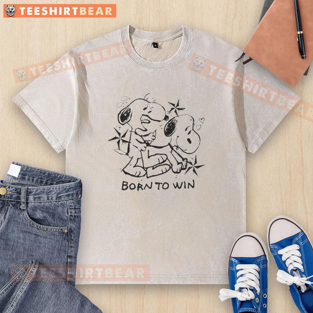 cute-snoopy-born-to-win-stars-hearts-washed-t-shirt Cute Snoopy Born to Win t-shirt featuring stars and hearts, perfect for casual wear and Snoopy fans.