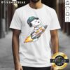 Alt Text: Cute Snoopy NASA Artemis II T-Shirt featuring Snoopy in an astronaut suit, perfect for space fans and Peanuts lovers.