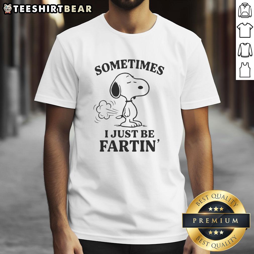 cute-sometimes-i-just-be-fartin-snoopy-t-shirt Cute Snoopy T-Shirt with 'Sometimes I Just Be Fartin' text, perfect for fun and quirky casual wear.