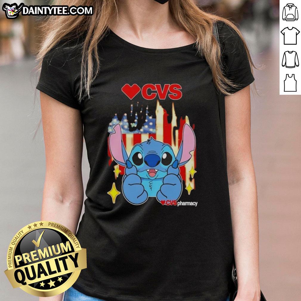cute-stitch-like-cvs-pharmacy-usa-flag-ladies-tee Alt Text: Cute Stitch-like CVS Pharmacy USA Flag Ladies Tee showcasing a stylish design perfect for patriotic occasions.