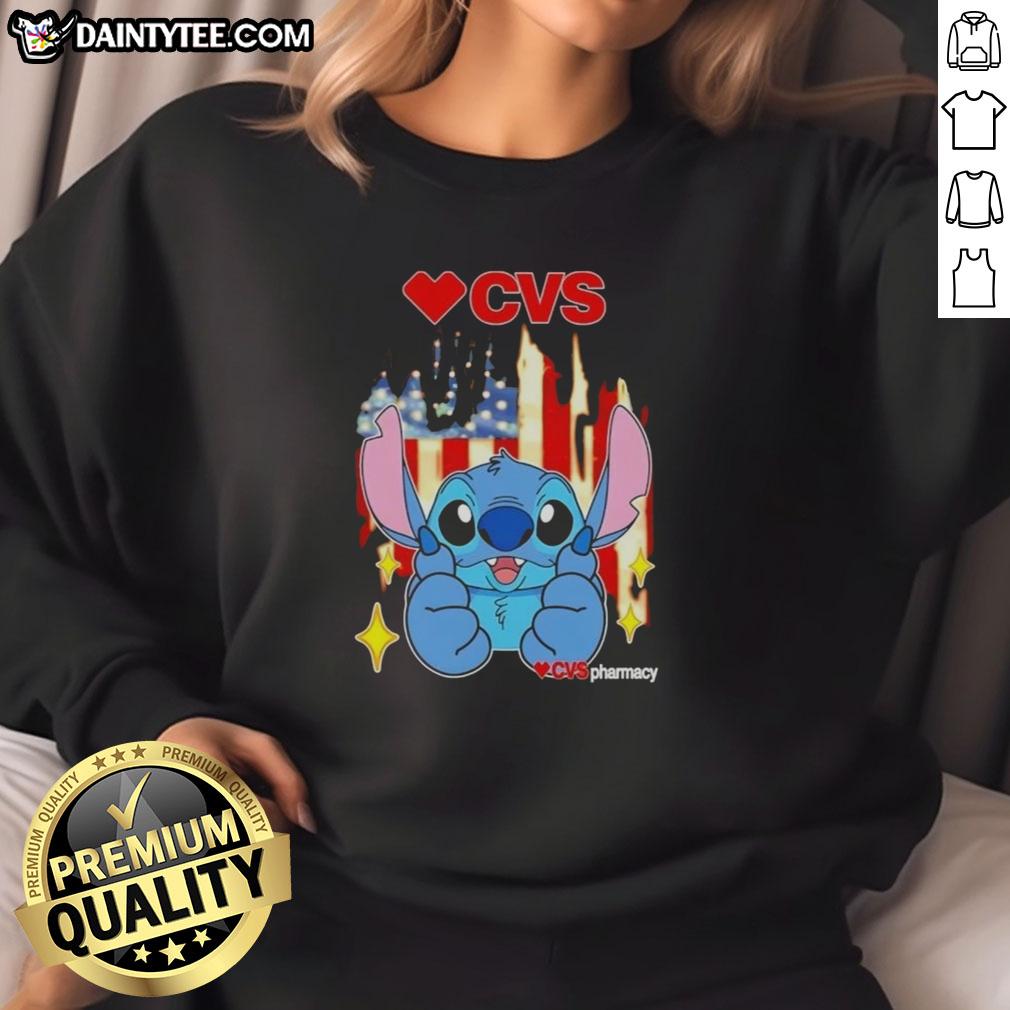 cute-stitch-like-cvs-pharmacy-usa-flag-sweatshirt Adorable Stitch-like CVS Pharmacy USA flag sweatshirt featuring a vibrant design perfect for casual wear.