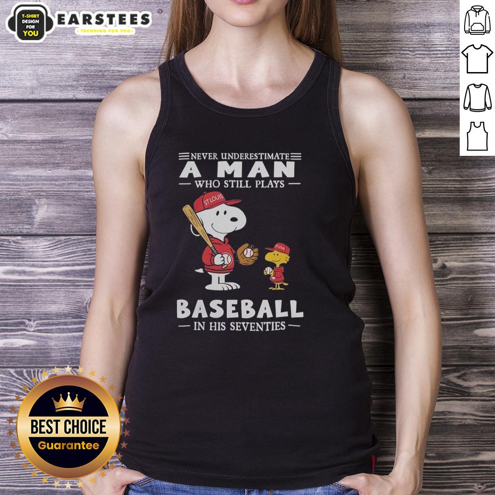 cute-the-peanuts-x-st-louis-cardinals-never-underestimate-a-man-who-still-plays-baseball-in-his-seventies-tank-top Alt Text: Cute Peanuts x St. Louis Cardinals tank top with 'Never Underestimate A Man Who Still Plays Baseball In His Seventies' slogan.