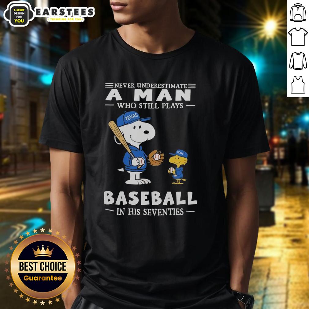 cute-the-peanuts-x-texas-rangers-never-underestimate-a-man-who-still-plays-baseball-in-his-seventies-t-shirt-1 Alt Text: Cute Peanuts X Texas Rangers t-shirt featuring Never Underestimate A Man Who Still Plays Baseball In His Seventies design.