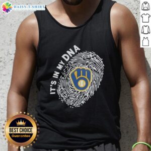 Alt Text: Top Milwaukee Brewers In My DNA logo tank top showcasing team spirit and style for fans.