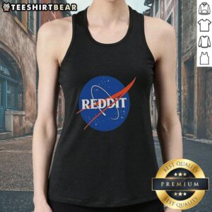 Stylish tank top featuring the top Reddit NASA logo, perfect for space enthusiasts and casual wear.