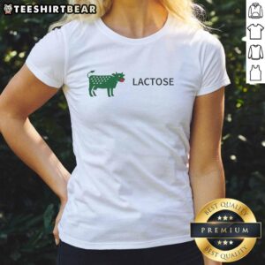 Good Lactose Cow logo on a stylish ladies tee, perfect for lactose lovers and casual wear enthusiasts.