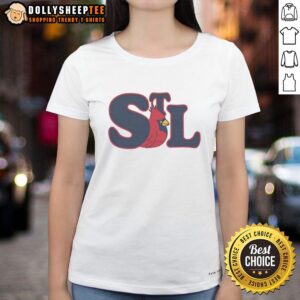Vintage ladies tee featuring the St. Louis Cardinals red bird logo, perfect for fans of hot STL baseball style.