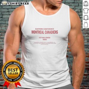 Montreal Canadiens tank top, established 1909, showcasing team logo and colors for Eastern Conference fans.