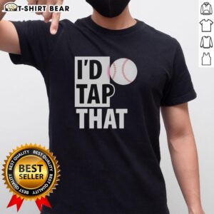 Top I'D Tap That Baseball Graphic T-Shirt featuring a fun, playful design perfect for baseball fans and casual wear.