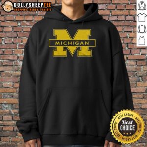 Stylish University of Michigan hoodie in navy blue, featuring the iconic logo and a cozy design for fans and students.