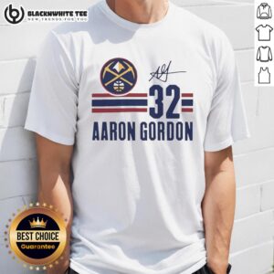 Alt Text: Top Aaron Gordon Denver Nuggets signature name and number T-shirt showcasing team colors and player details.