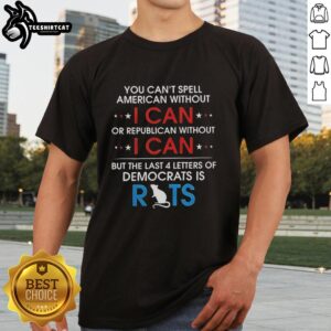 Awesome 'You Can't Spell American Without I Can' t-shirt design featuring bold text on a stylish background.