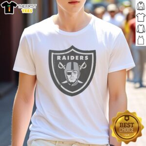 Original Las Vegas Raiders Rivet Logo T-Shirt featuring bold team logo on a stylish black background.