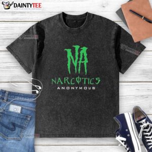 Original Narcotics Anonymous logo on a washed t-shirt, showcasing a stylish and meaningful recovery symbol.