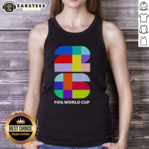 Awesome FIFA 2026 World Cup colour logo emblem tank top featuring vibrant design and sporty style for fans.
