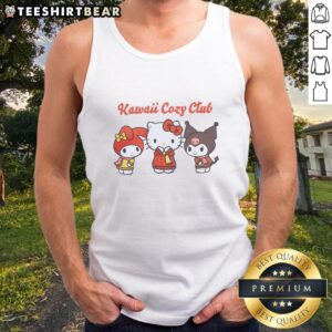 Alt Text: Cute Hello Kitty and Friends big kids kawaii cozy club tank top featuring vibrant colors and playful illustrations.