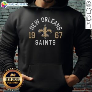 Stylish New Orleans Saints heritage print hoodie, showcasing team pride with vibrant colors and unique design.