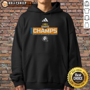 Top Queens Royals 2026 Atlantic Sun Conference Men's Basketball Tournament Champions hoodie featuring team logo and colors.