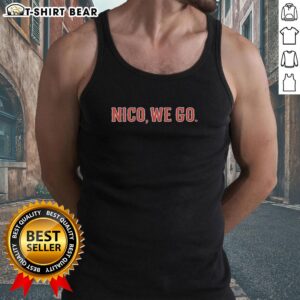 Alt Text: Nico Hoerner Chicago Cubs baseball tank top featuring a stylish design and vibrant team colors, perfect for fans.