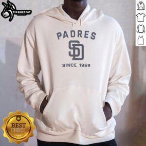 Alt Text: Original San Diego Padres Cooperstown Duster Hoodie featuring team logo and vintage design for baseball fans.