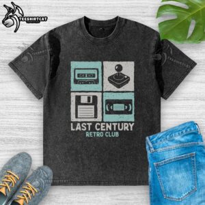 Good Last Century Retro Club Washed T-Shirt featuring vintage design and soft fabric, perfect for casual wear.