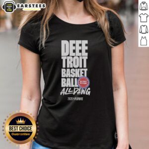 Hot Detroit Pistons Playoffs 26 Mantra All Dawg Ladies Tee featuring vibrant team colors and stylish design for fans.