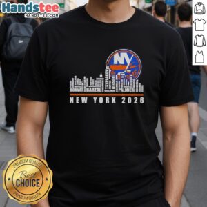 Original NHL New York Islanders X Skyline City T-Shirt featuring vibrant team colors and iconic skyline design.